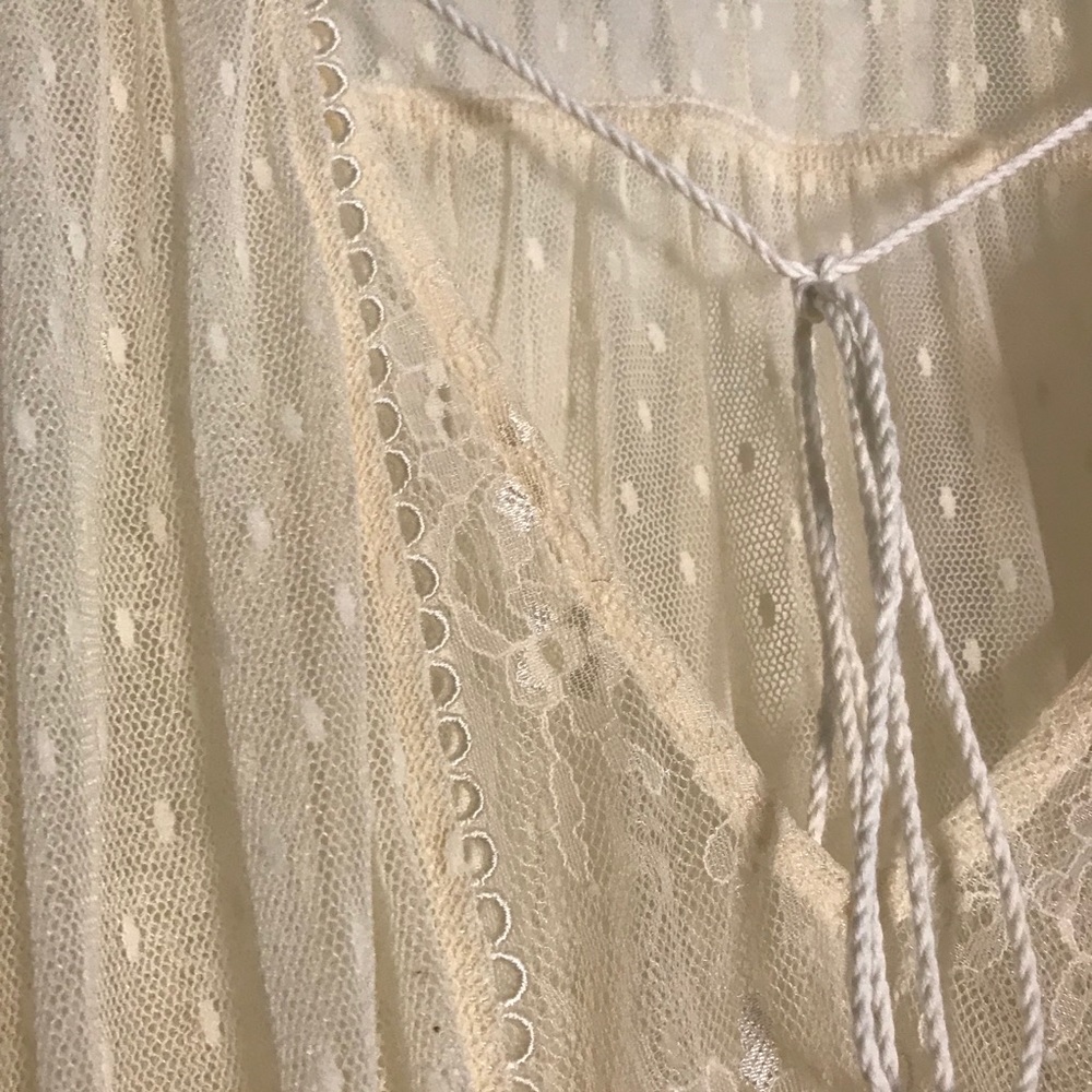 ✨LIKE NEW✨ Free People Sheer Lace Flowy Blouse - Picture 9 of 12